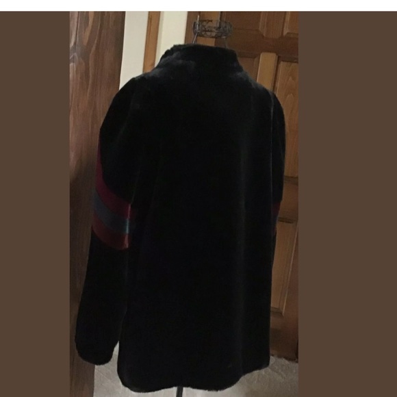 Casper Coat VTG Black M/L Borg velvet - Picture 5 of 11